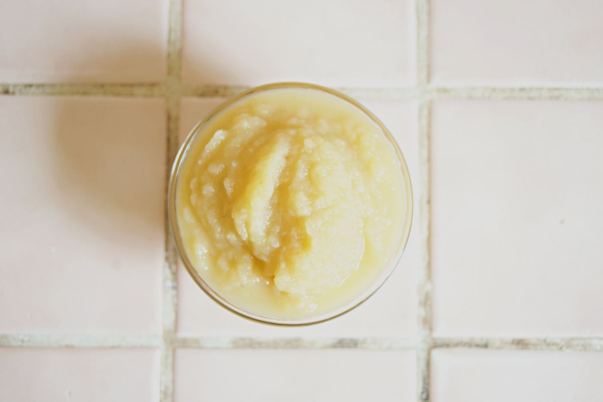 A bowl of homemade pureed baby food