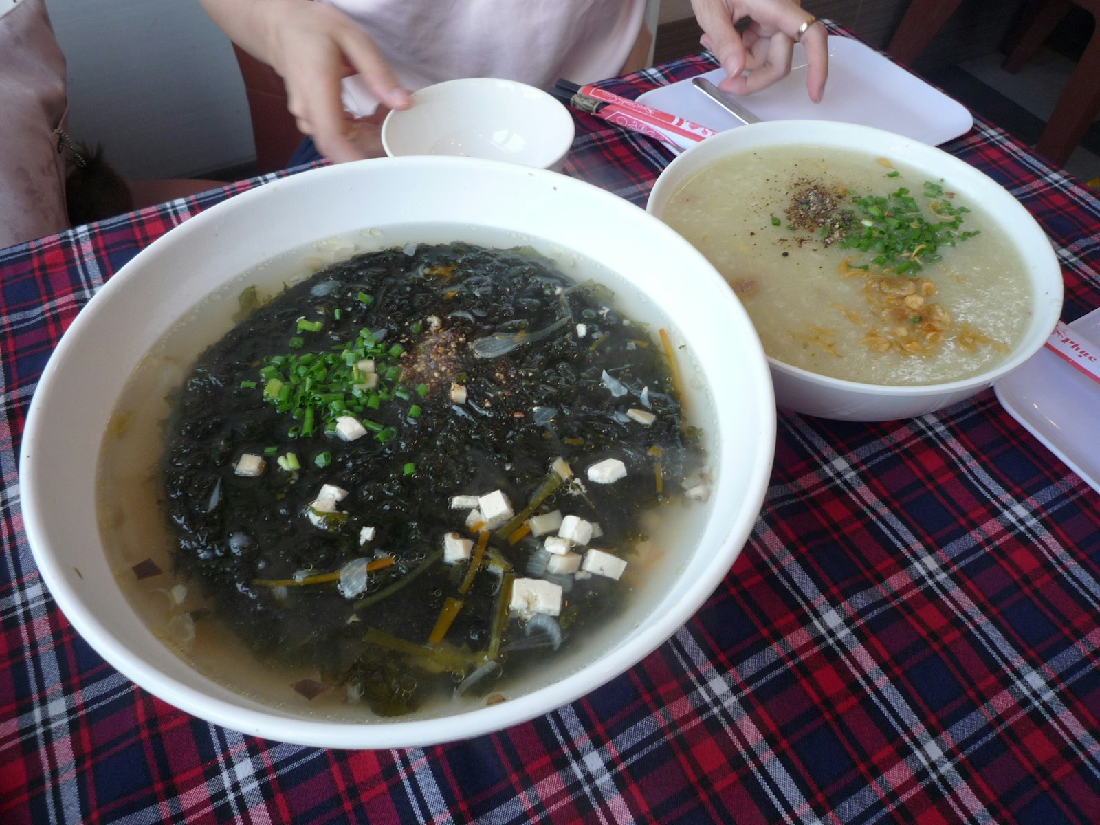 A bowl of soft, plain white rice congee